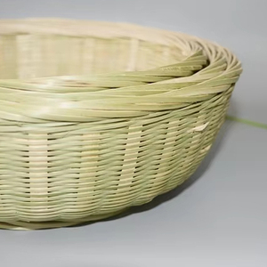 Современная Экологичная Корзина из Бамбука и Ротанга, Декоративная Плетеная Корзина Коричневого Цвета для Хранения Фруктов, Подарочных Наборов, Многофункциональная для Кухни - Product Image 3