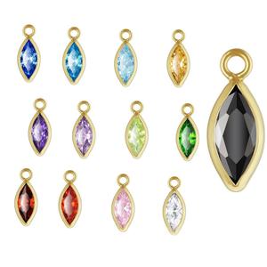 จี้เพชรทรงมาร์คีส์ขนาด 6 มม. 3 เม็ด ชุบทอง 14K รุ่น G60002 สำหรับทำสร้อยคอและเครื่องประดับ - Product Image 2