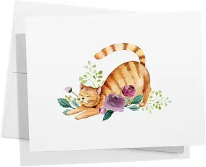 Разные поздравительные открытки с кошками-канцелярские открытки с конвертами, поздравительные открытки с благодарностью
