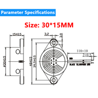 Alarme sonore continue 3015A 30*15mm DC12V 90DB SFM-27 Mini avec fil, buzzer piézoélectrique actif, ROHS&CE, fabriqué à Shenzhen