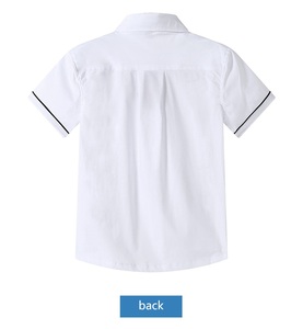 Chemise d'uniforme scolaire blanche personnalisée pour garçons et filles, chemise à manches courtes pour enfants du primaire - Product Image 5