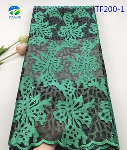 באיכות גבוהה סגול כפול נטו צרפתית תחרה בד אפריקאי חרוזים נצנצים תחרה בד - Product Image 2