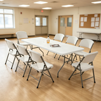Ensemble de table et chaises pliantes en plastique pour extérieur, chaises pliantes blanches pour événements
