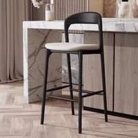 Tabouret de bar moderne en bois massif confortable pour café et restaurant
