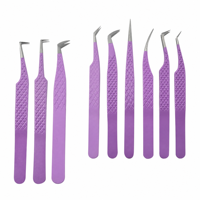 Pince à épiler professionnelle pour cils avec embout en fibre, en acier inoxydable, antidérapante, avec logo personnalisé, pour extensions de cils