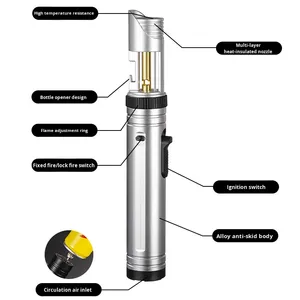Briquet multifonctionnel à <span class=keywords><strong>flamme</strong></span> rouge coupe-vent - Product Image 3