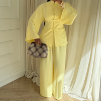 Pakaian Muslim Wanita Kasual Custom Pabrik Willson, Model Longgar untuk Sehari-hari, Elegan, Bahan Bernapas, Set 2 Potong, Ukuran Besar
