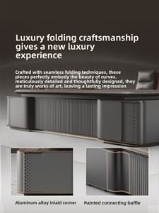 高档实木办公桌豪华简约现代办公家具商务办公桌中国制造商 - Product Image 4