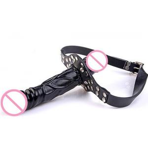 مزدوج رؤساء دسار والعتاد الرقيق الفم الكمامة القضيب دسار الكمامة القطار مع قفل النساء الفم الجنس المكونات الفم BDSM عبودية الجنس لعب - Product Image 1