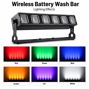 LumiHalo 6 Wireless LED Batten Wash <b>Light</b> 6x18W with Rechargeable Battery and DMX Control - Product Image 4