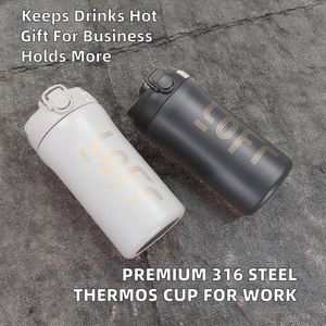 Bouteille isotherme de luxe haut de gamme, élégante, grande capacité, avec paille, tendance, en acier inoxydable 316, pour voyage - Product Image 2