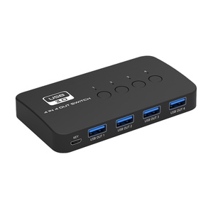 FJ-U3404 Fjgear <strong>4</strong> <strong>Port</strong> USB3.0 Switch <strong>4</strong> In <strong>4</strong> Out <strong>4</strong> Computer Share <strong>4</strong> Printer Or Other <strong>Usb</strong> Singal Plug And Play - Product Image 1