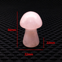Cristal de quartz rose naturel en gros, sculpture artisanale en cristal de quartz rose, champignon en cristal rose pour la décoration de la maison