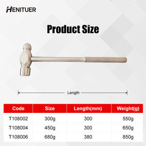 Martillo de Bola de Titanio No Magnético HENITUER T1080 con Mango de Titanio para Uso Doméstico, Médico y en la Industria Aeronáutica - Product Image 6
