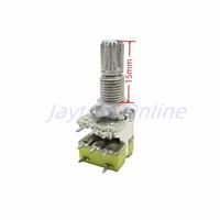 Potentiomètre stéréo duplex 12 Type R125G 8 broches avec interrupteur B50K B503 pour volume, haut-parleur, amplificateur de puissance, poignée 15mm