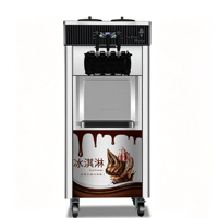 Máquina Comercial Vertical de Helado Suave y Gelato Italiano de Acero Inoxidable de Alta Capacidad con Diseño de Tres Asas para Frutas y Leche 150