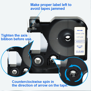 Nastri per Etichette Compatibili ORISON <span class=keywords><strong>Dymo</strong></span> D1 12mm X 7m Blu su Sfondo Trasparente 45011 per Stampante <span class=keywords><strong>DYMO</strong></span> LabelManager 160/280 con Garanzia di 2 Anni - Product Image 4