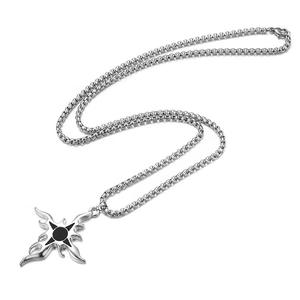 Collier personnel avec pendentif punk en <span class=keywords><strong>acier</strong></span> <span class=keywords><strong>inoxydable</strong></span> hip-hop rétro vague de flamme pour hommes - Product Image 1