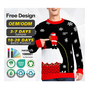 Jersey Navideño Feo Para Hombre - Sudadera Graciosa De Navidad Con Motivos Festivos, Manga Larga, Tejido Cómodo Antiestático