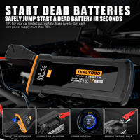 Batterie polymère lithium-ion portable haute puissance 16000mAh 12V 15W, démarreur multifonctionnel et lampe torche SOS