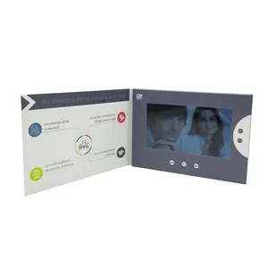 Video Brochure Custom Paper Card 2.4/4.5/5/7/10 Inch LCD Video Invitation Card