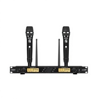 Sistem Mikrofon Genggam Profesional Morin R404 UHF Nirkabel Dinamis Pola Kardioid Auto Mute XLR Suara Surround