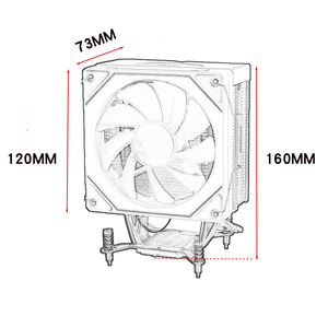 Qiuzam सस्ती rgb <span class=keywords><strong>cpu</strong></span> कूलर lga 1700/1200/<span class=keywords><strong>1151</strong></span> 6 हीट पाइप 120mm pwm प्रशंसक 160w tdp 20db arb समन्वयन सार्वभौमिक ब्रैकेट - Product Image 6