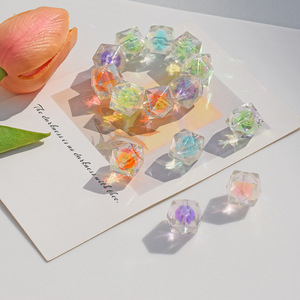 Acrylic Irregular Rhombus <b>Beads</b> For Jewelry Making 10mm Scattered <b>Beads</b> DIY Craft Kit - Product Image 3