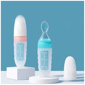Cuchara dispensadora de patrón impreso de silicona <span class=keywords><strong>para</strong></span> botella de suplemento de alimentación de bebé Material PP <span class=keywords><strong>para</strong></span> bebidas de frutas alimentos 0-12 biberón - Product Image 3