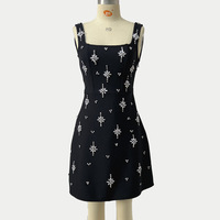 Robe mini noire à bretelles sexy avec nœud, style diamant, pour femme, idéale pour les soirées et clubs