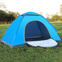 Tente de camping d'extérieur automatique instantanée, démontable, une chambre, quatre saisons, avec couverture de lanterneau, crochets, verte, toutes saisons, base en Oxford 150D PU