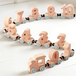 Train et voiture en bois Jet, jouet éducatif pour les enfants de 3 à 12 ans avec blocs de construction d'assemblage de <span class=keywords><strong>lettres</strong></span> - Product Image 3