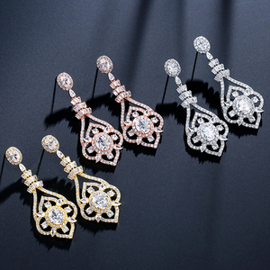 RAKOL EP2334 2021 New Design <b>Fashion</b> Women <b>Earring</b> Rhombus Zircon <b>Drop</b> <b>Earring</b> - Product Image 2