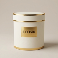 Boîte à fleurs ronde de luxe personnalisée, boîte à fleurs cylindrique blanche avec étiquette dorée pour l'emballage des arrangements floraux de mariage