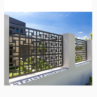 Extérieur laser cut prix paysage treillis panneau métal aluminium en bois qualité cacher vue porte jardin clôture conceptions