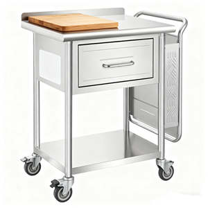 होटल रेस्तरां या कैंटीन के उपयोग के लिए अनुकूलित स्टेनलेस स्टील डाइनिंग कार्ट हटाने योग्य खाद्य ट्रॉली - Product Image 1