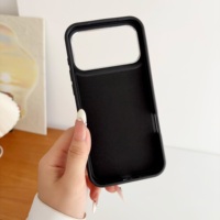 Étui de téléphone de luxe en cuir gaufré magnétique antichoc avec logo pour 13/14/15/16/17 Pro Max (8 couleurs)