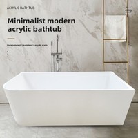 Baignoire rectangulaire moderne et simple de style américain pour maison, hôtel ou gîte, luxe léger, installation autonome