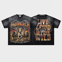 T-shirt Homme Oversize en Coton Délavé à l'Acide, Épaules Tombantes, Imprimé Graphique, Streetwear, Logo Personnalisé, Haute Qualité, Vente en Gros