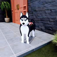 Décorations de jardin créatives OEM ODM, jardinières en forme de chien, pots de fleurs en plastique, panneaux en mousse PVC, cadeau