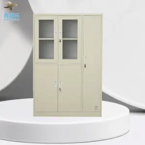热销办公室储物衣橱5玻璃门钢almirah文件柜和布衣柜
