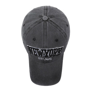 <b>New</b> <b>York</b> Embroidered Baseball <b>Cap</b> Washed Cotton Sun Protection Unisex Duckbill Hat Canvas Material Multiple Colors Available - Product Image 3