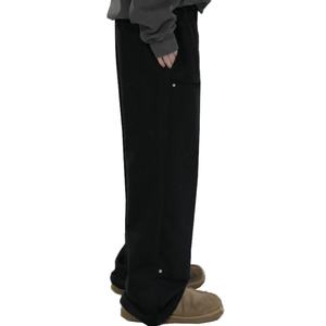 Pantalon de jogging unisexe décontracté et confortable à coupe large, 100 % coton, double épaisseur aux genoux, avec logo personnalisé, service OEM, vente en gros - Product Image 5