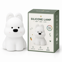 Lampada Notturna LED a Forma di Cucciolo, Ricaricabile, RGB, Controllo Touch, Type-C, Timer, Dimmerabile, Luce d'Atmosfera Delicata per Camera da Letto dei Bambini