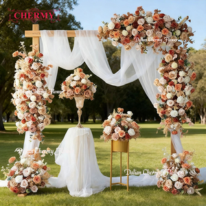 Đại Liên Chermy Ánh Sáng Màu Hồng Và Trắng Hoa Hồng Hoa Á Hậu Nhân Tạo Lễ Cưới Lối Chụp Ảnh Bảng Trang Trí Hoa - Product Image 4