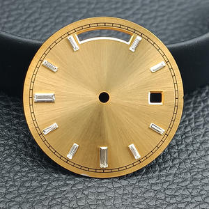 Cadran de montre OEM ODM personnalisé 31 mm bleu soleil, compatible avec les mouvements 8285 8215, calendrier complet, cadran lumineux, or/blanc/noir, compatible NH35 - Product Image 3