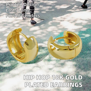 Pendientes de Aro Triangulares Góticos de Plata 925 y Oro 18K con Circonitas para Mujer, Estilo Hip Hop, Ideales para Bodas, Fiestas y Regalos - Product Image 2