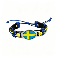 Bracelet tressé fait main avec drapeau espagnol personnalisé, bracelet tissé réglable pour les rassemblements de fans, cadeau d'anniversaire