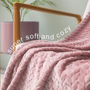 Mantas de Invierno de Franela de Poliéster 100% con Diseño de Hojas Tejidas en Jacquard, Suaves y Cálidas, Tamaño King Size, para Sofá, Venta al por Mayor - Product Image 2