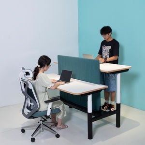 Customize Modern Height Adjustable Workstation <b>Table</b> Wooden Sit Stand Electric Standing Workstation <b>Desk</b> - Product Image 2